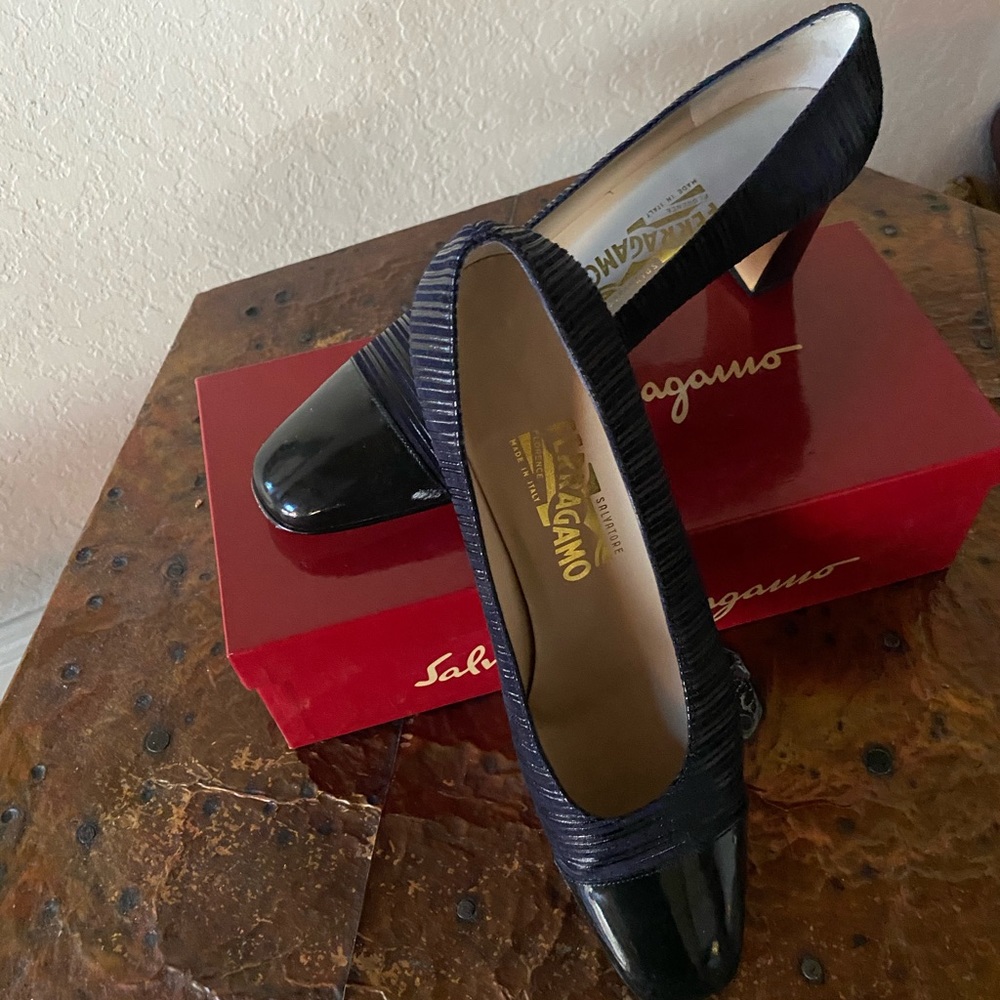 Salvatore Ferragamo Black closed heel 10 ½